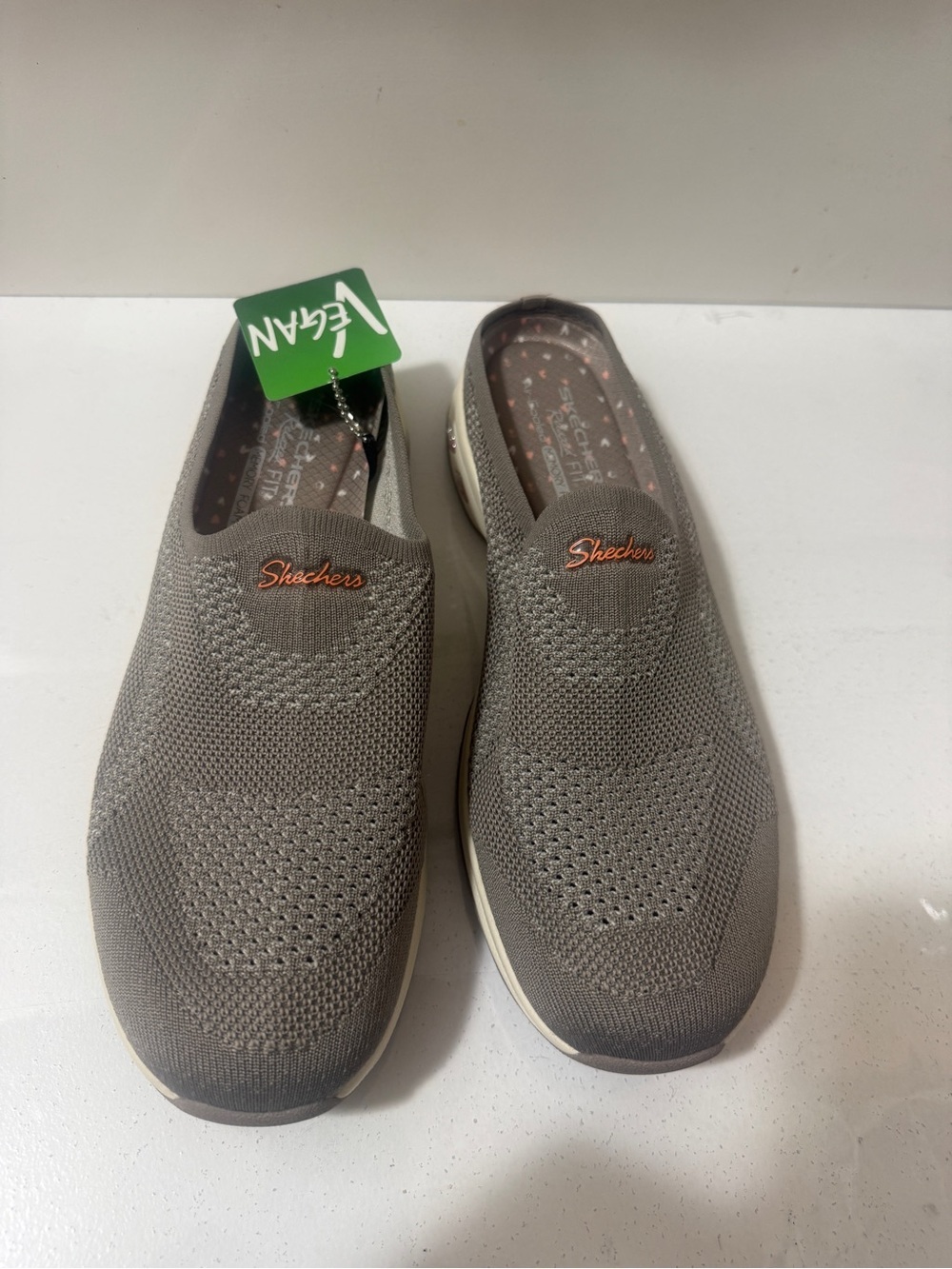 Skechers Slip-On Knit Walking Shoes - Taupe